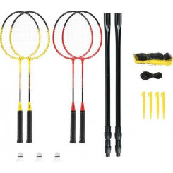 NILS NRZ264 ALUMINIUM badminton set 4 rackets, 3 feather darts, 600x60cm net, case