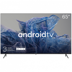 65 дюймов, UHD, Google Android TV, Черный, 3840x2160, 60 Гц, , 2x12 Вт, 111 кВтч/1000ч, BT5, порты HDMI 4, 24 месяца