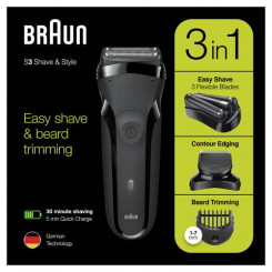 Braun Series 3 Shave&Style 300BT elektriline pardel, raseerija meestele, must