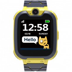 CANYON Tony KW-31, Детские умные часы, цветной экран 1,54 дюйма, камера 0,3 МП, SIM-карта Mirco, 32+32 МБ, GSM (850/900/1800/1900 МГц), 7 игр внутри, аккумулятор 380 мАч, совместимость с iOS и Android, Желтый, хост: 54*42,6*13,6 мм, ремешок: 230*20 мм, 45