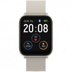 CANYON Easy SW-54, Smartwatch,1.7 IPS Full Touch 240X280,IP68 waterproof, PIXART PAR2860QN, 32K  / 512K / 64M,Multisport mode,heart rate,200mAh battery, Bluetooth BT5.3, compatibility with iOS and android, Beige, host: 43.4 *35.8 * 9.8mm strap:248*20mm,35
