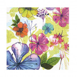 Салфетка Susy Card, 33х33 см, 20 шт / Рисованные цветы
