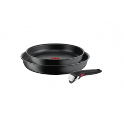 Набор сковород TEFAL L7649253 Ingenio Ultimate Frying Диаметр 24/28 см Подходит для индукционной плиты Съемная ручка Черный