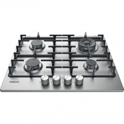 Hotpoint Hob PPH 60G DF/IX Gas Number of burners/cooking zones 4 Rotary knobs Stainless steel