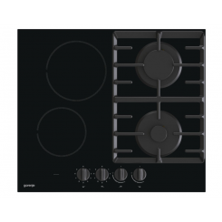 Gorenje Hob GCE691BSC Gas on glass + vitroceramic Number of burners / cooking zones 4 Rotary knobs Black