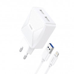 Foneng EU35 2x USB wall charger + USB-Lightning 2.4A cable (white)