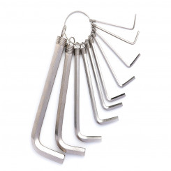 Набор шестигранных ключей Deli Tools EDL3100, 1,5–10 мм (серебристый)