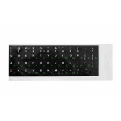 Наклейки на клавиатуру Черный/Белый/Зеленый РУС Ламинированный БЛИСТЕР