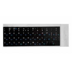 Наклейки на клавиатуру Черный/Синий РУС Ламинированный БЛИСТЕР