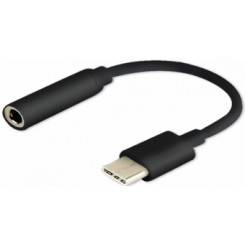 Kabelis Savio USB Type C, штекер — гнездо 3,5 мм, черный