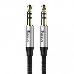 Audio cable mini jack 3.5mm AUX Baseus Yiven 1m (black and silver)