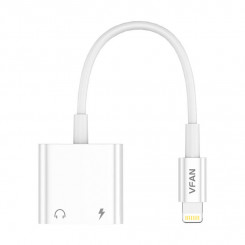 Vipfan L10 Lightning to Lightning cable + mini jack 3.5mm AUX, 10cm (white)