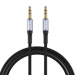 Vipfan L11 mini jack 3.5mm AUX cable, 1m, gold-plated (gray)