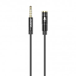 AUX audio extension cable 3.5 mm jack Dudao L11S, 1m (black)