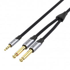 Cable mini jack 3.5 mm to 2x jack 6.5 mm Vention BARHG 1.5m (gray)