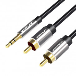 Cable 2xRCA (Cinch) jack to 3.5mm Vention BCFBF 1m (black)