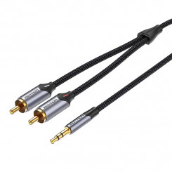 Cable 2xRCA (Cinch) jack to 3.5mm Vention BCNBI 3m (gray)