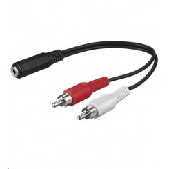 MicroConnect Audio adapter Cable; 3.5 mm female to RCA male, 0.2m
