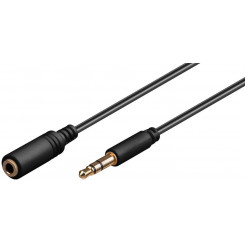 MicroConnect Headphone & Audio Extension Cable; 3.5 mm Minijack Male-Female, 0.5 m