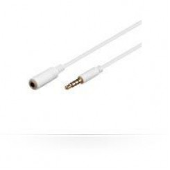 Тонкий удлинительный кабель MicroConnect White Minijack, 2 м