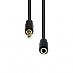 ProXtend Mini-Jack 3-kontaktiline õhuke pikenduskaabel, must 1,5M