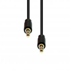 Тонкий кабель ProXtend Mini-Jack, 3-контактный, мм, черный, 1 м