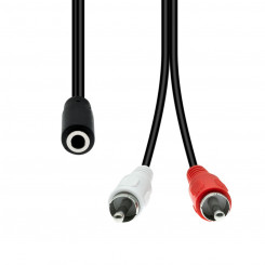 ProXtend Mini-Jack 3-контактный на 2 x RCA-кабель FM, черный, 20 см