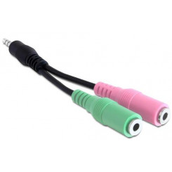DeLOCK 3.5mm / 2 x 3.5mm audio cable 0.12 m Multicolour