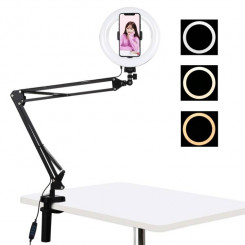 Ring lamp / desk stand with Puluz LED clip 20 cm vlog / stream for phone PKT3089B