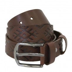 Leather belt ETNO belt brown 3.5 x 125 cm