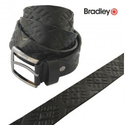 Leather belt ETNO belt black 3.5 x 135 cm