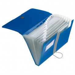 Bellows folder A4 Easy Orga 12 spaces blue