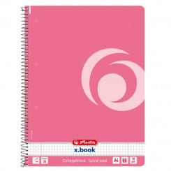 Spiral folder A4/80 squared Color Block Indonesian pink, 5 pieces in a pack