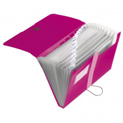 Bellows folder A4 Easy Orga with 12 spaces pink