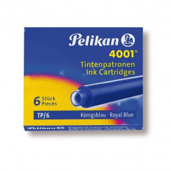 Картридж Pelikan 4001, короткий, 6 шт, Королевский синий, синий