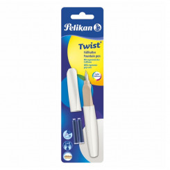 Перьевая ручка Pelikan Twist, белый жемчуг, синие чернила