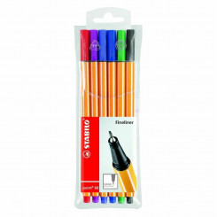 Чернильная ручка STABILO, точка 88, 6 цветов