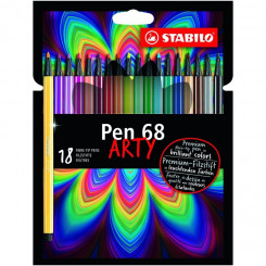 Чернильная ручка STABILO, Ручка 68, ARTY, 18 цветов