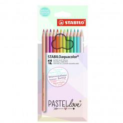 STABILO colored pencil Aquacolor Pastellove, 12 colors