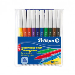 Pelikan felt-tip pen, colorella star, triangular, 10 colors