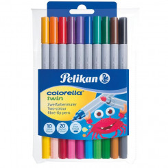 Pelikan felt-tip pen, colorella twin, with two ends, 10 pcs/20 colors