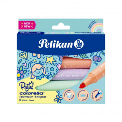 Pelikan felt-tip pen, colorella, pastels, coarse, 6 colors