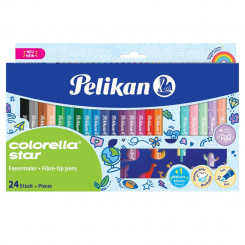 Фломастер Pelikan Colorella Star, 24 цвета (в том числе 6 пастелей)