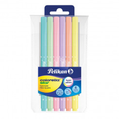Pelikan felt-tip pen, colorella star, pastels, round tip, 6 colors