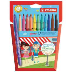 STABILO felt-tip pen, Power, 12 colors, medium