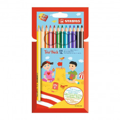 STABILO colored pencil, Trio, coarse, 12 colors + sharpener