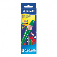 Pelikan colored pencil, Silverino, triangular, SOFT, coarse, 6 colors