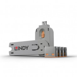 Блокатор Usb-Портов, 4 Упаковки / Оранжевый 40453 Lindy