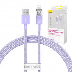 Baseus USB-A ja Lightning Exploreri seeria kiirlaadimiskaabel 1 m, 2,4 A (lilla)