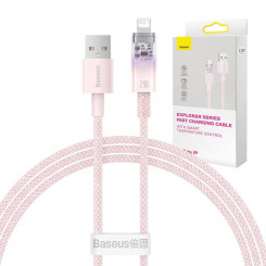 Baseus USB-A kiirlaadimiskaabel Lightning Exploreri seeriale 1m, 2,4A (roosa)